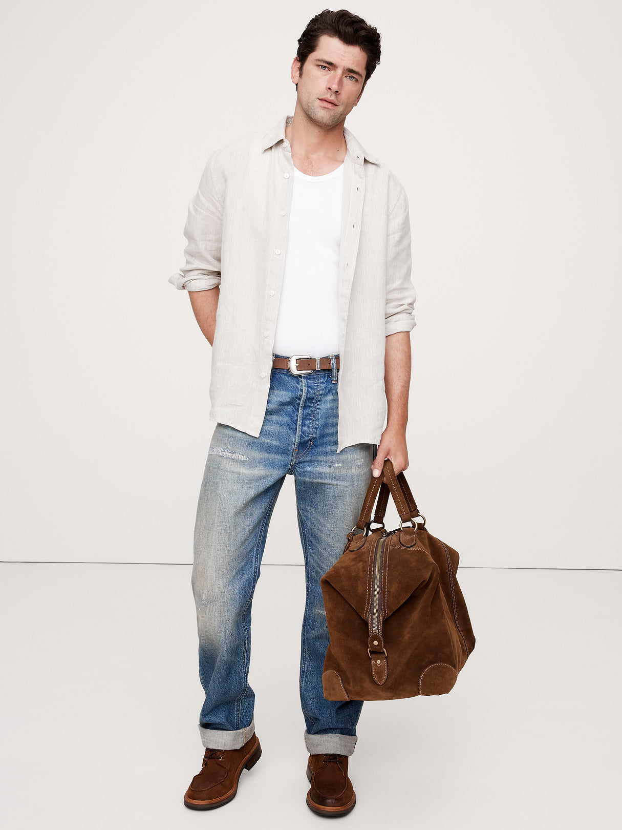 Slim-Fit Linen Shirt - Natural Beige