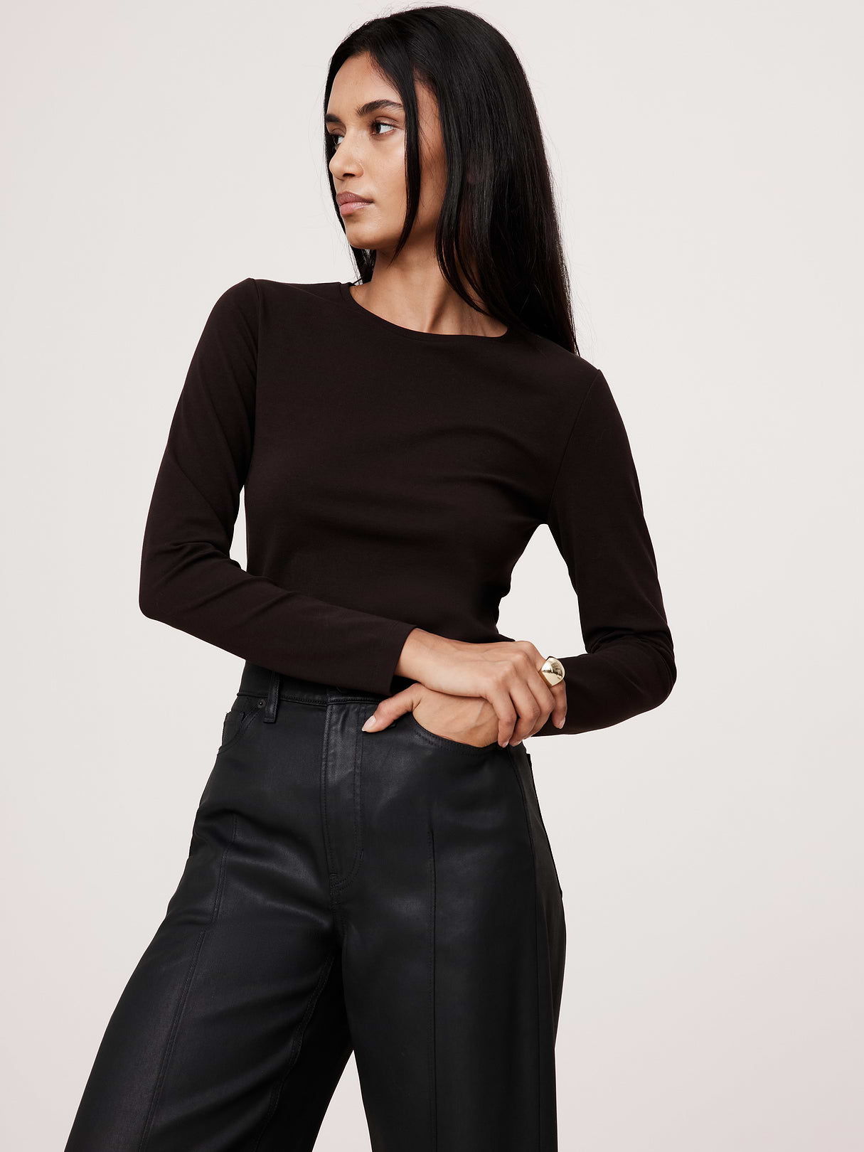 Refined Crew-Neck T-Shirt - Chocolate Ganache Brown