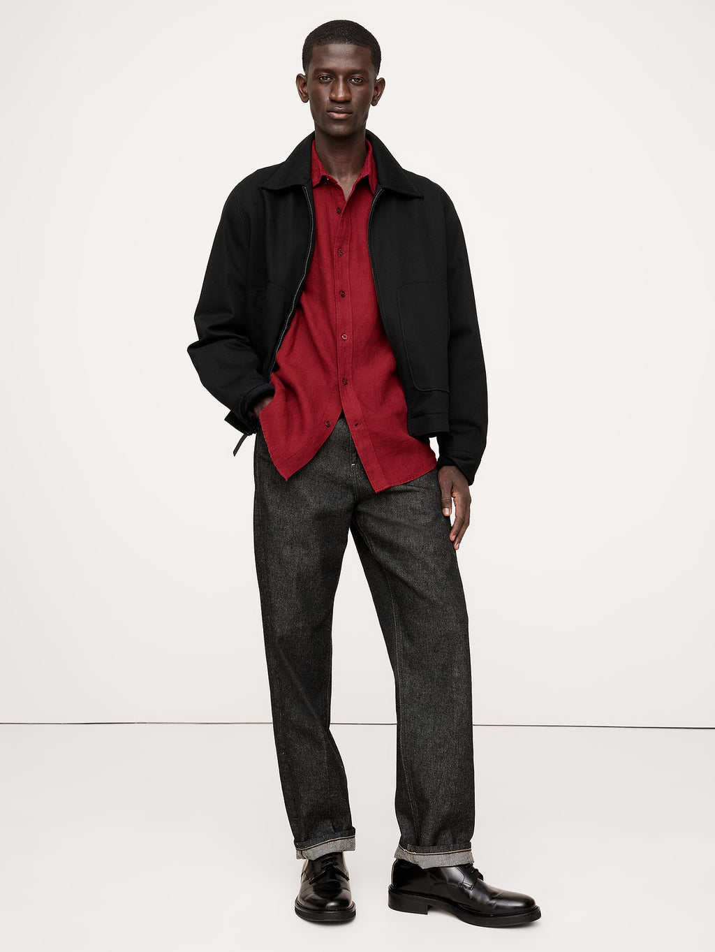 Slim-Fit Linen Shirt - Red Cherry Jam