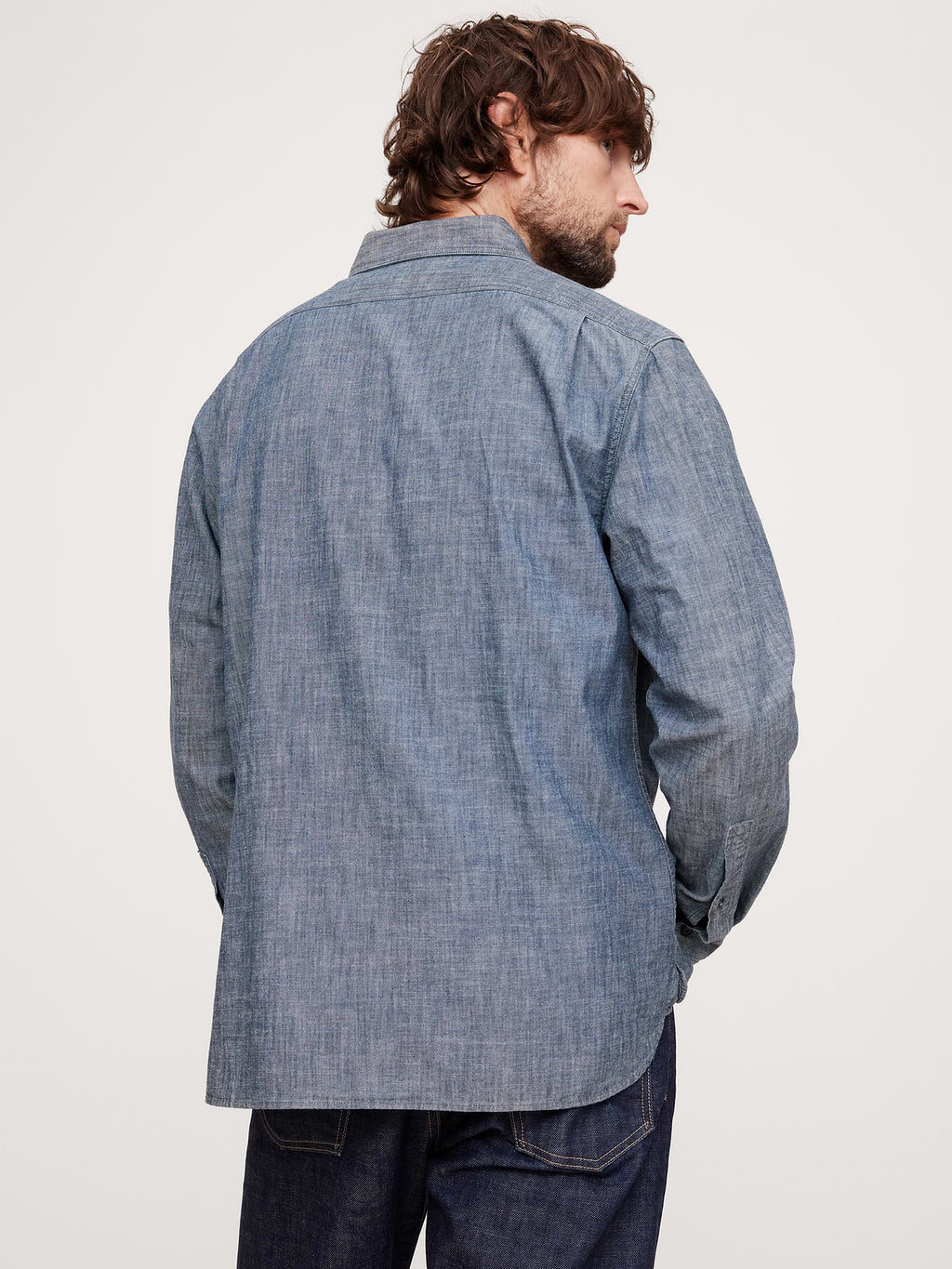 Standard-Fit Chambray Shirt - Medium Blue