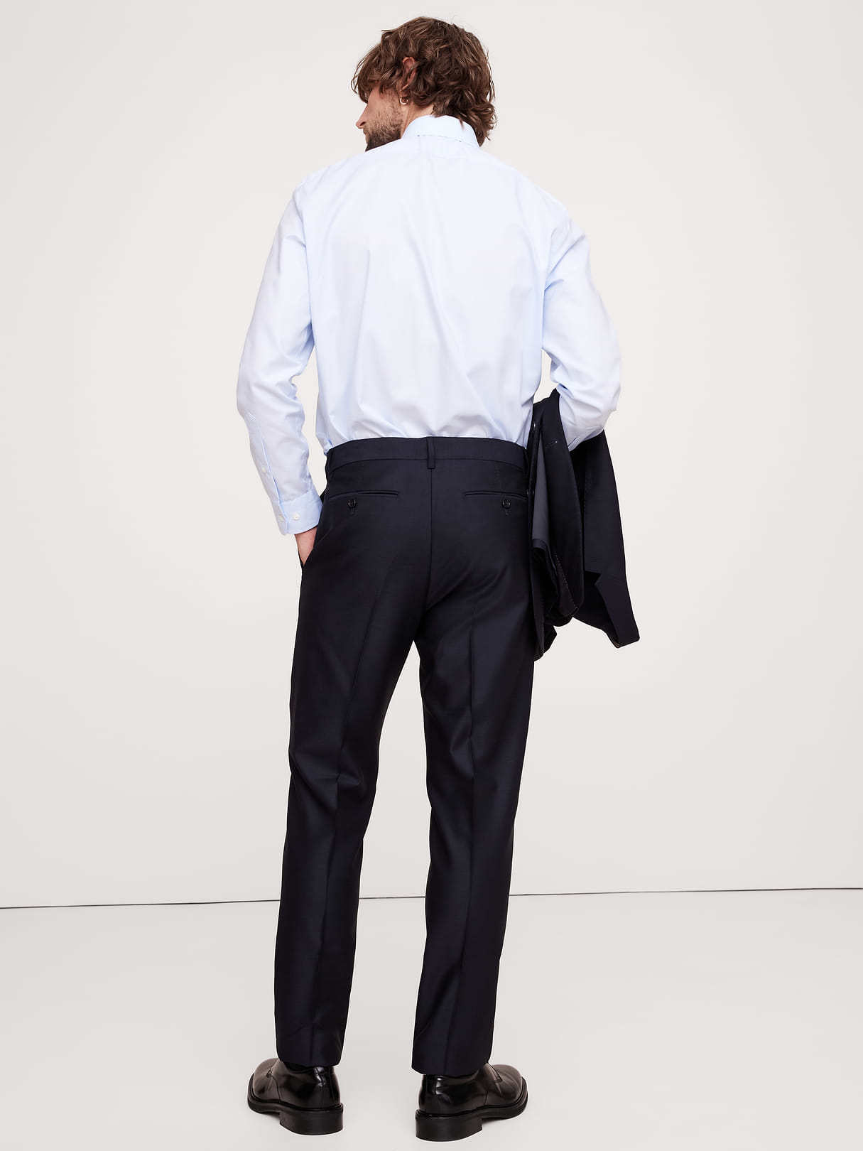 Signature Italian Hopsack Suit Pant - Navy Blue