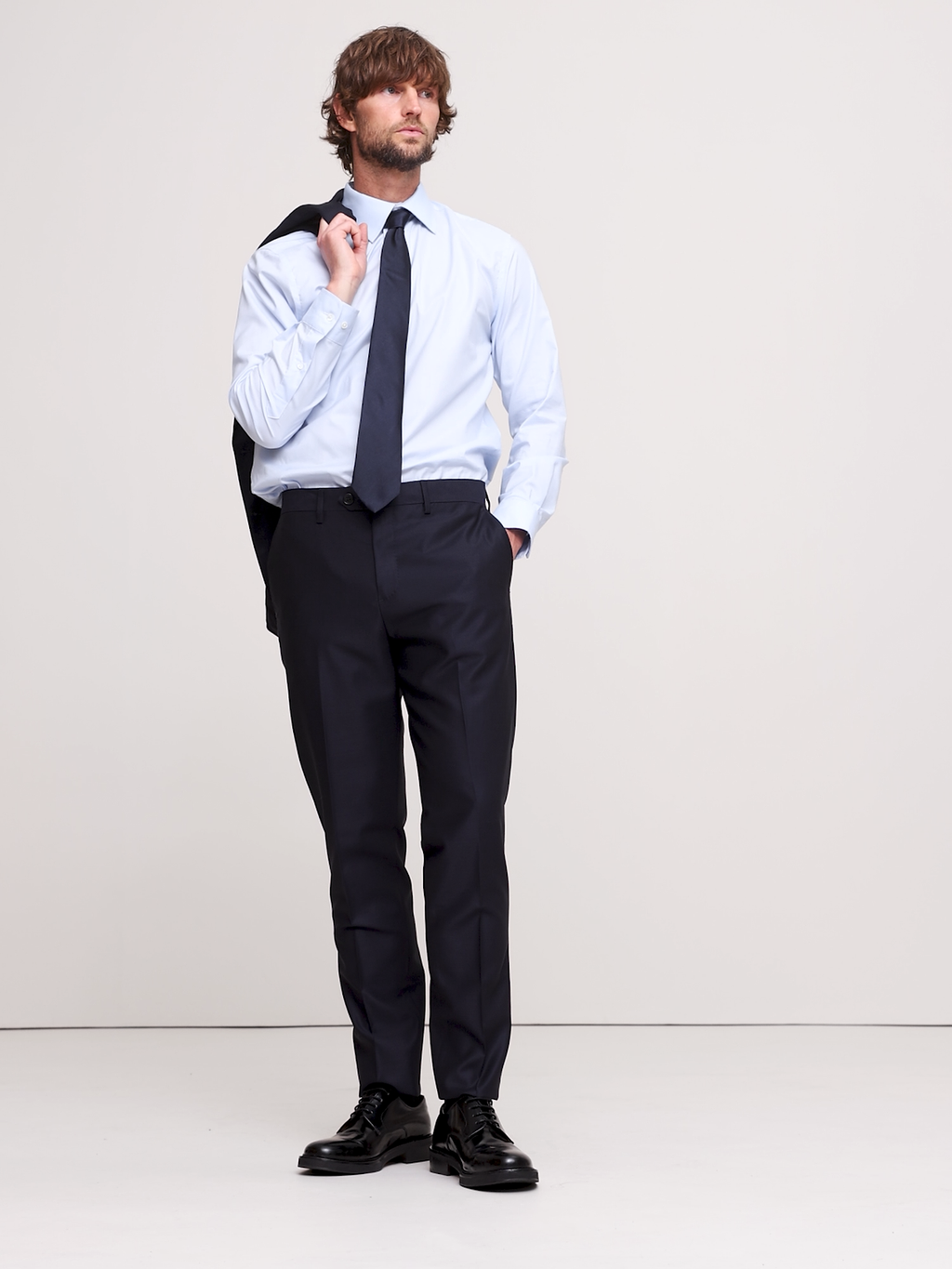 Signature Italian Hopsack Suit Pant - Navy Blue
