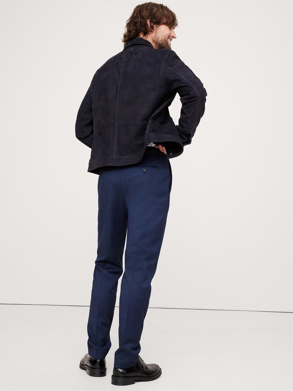 Signature Italian Nailhead Suit Pant - Blue