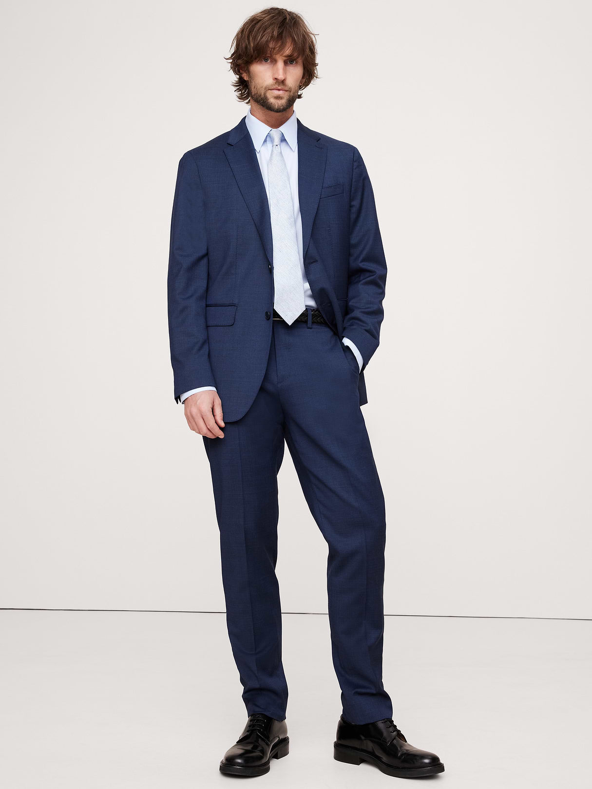 Signature Italian Nailhead Suit Pant - Blue