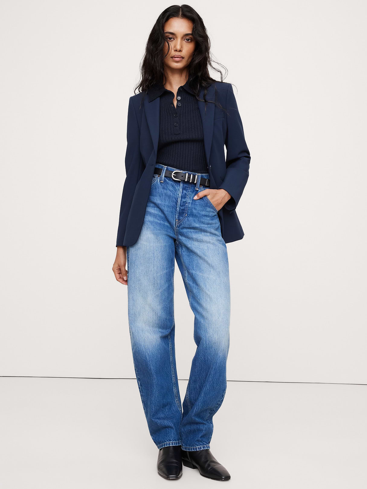 Slim Refined Blazer - Hyper Navy Blue