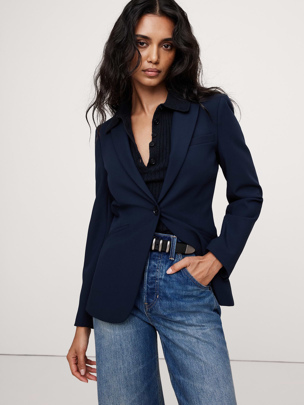 Slim Refined Blazer - Hyper Navy Blue