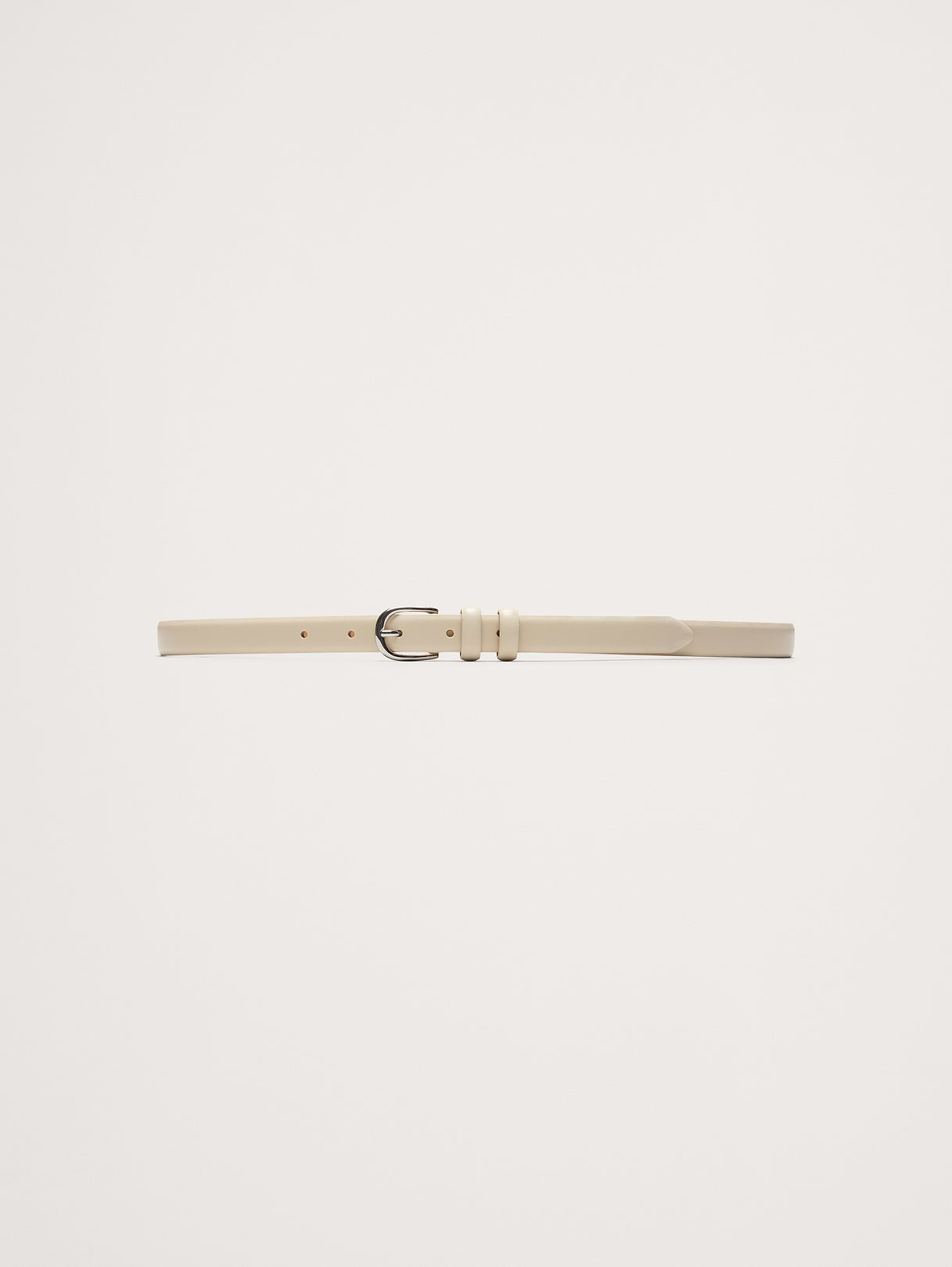 Slim Leather Belt - Ivory