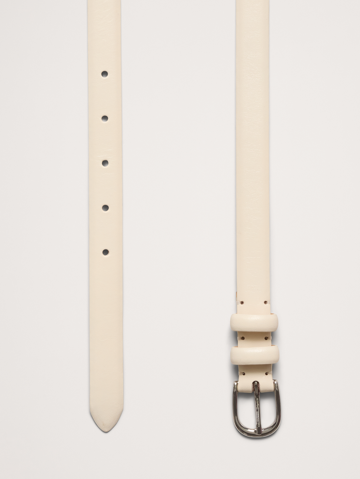 Slim Leather Belt - Ivory