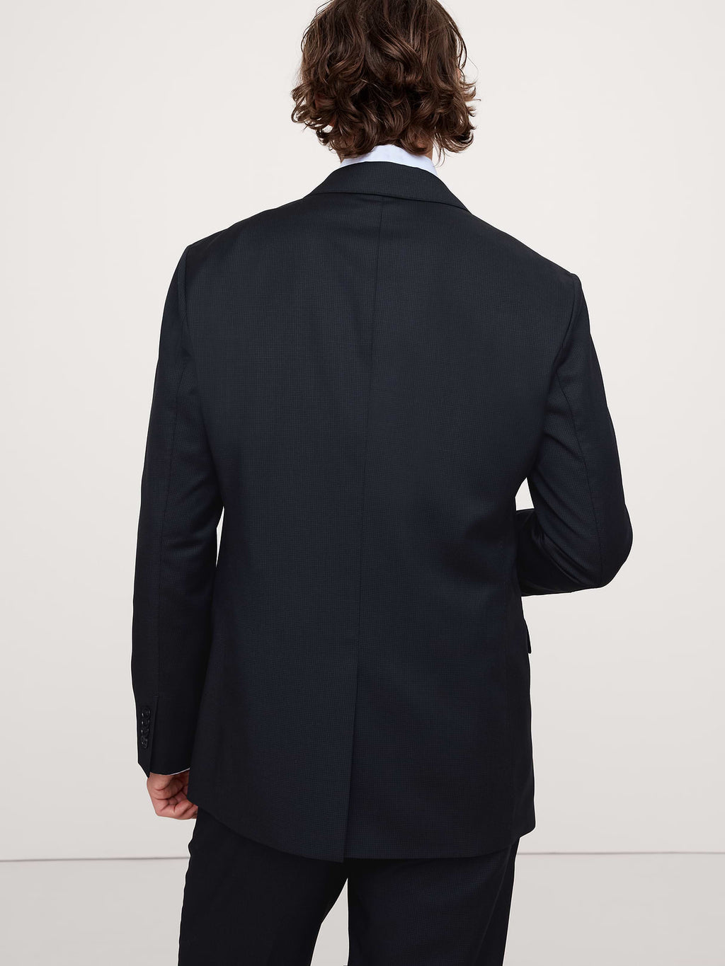 Signature Italian Houndstooth Suit Jacket - Navy Blue