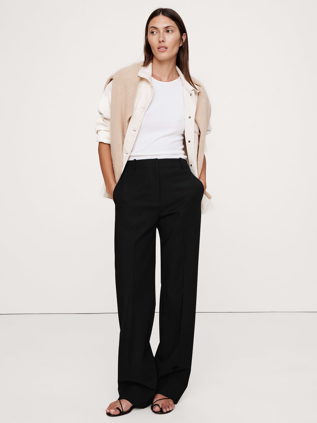 Ultra High-Rise Modern Straight City Stretch Pant - Black