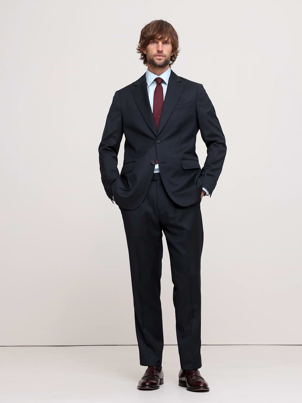 Signature Italian Houndstooth Suit Jacket - Navy Blue
