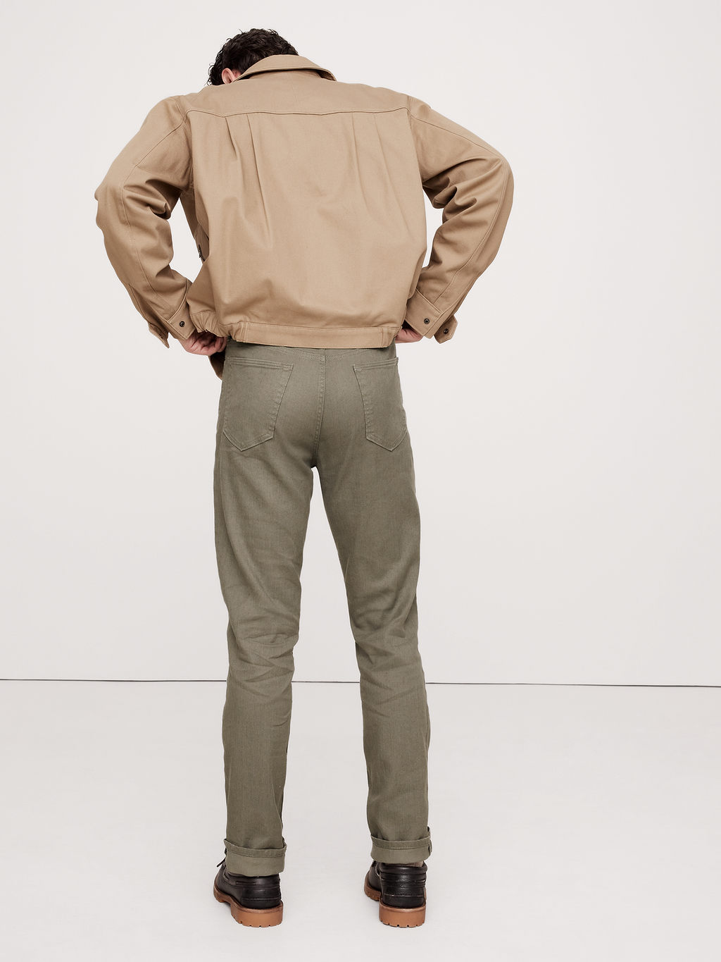 Slim Linen-Cotton Traveler Pant - Olive Green