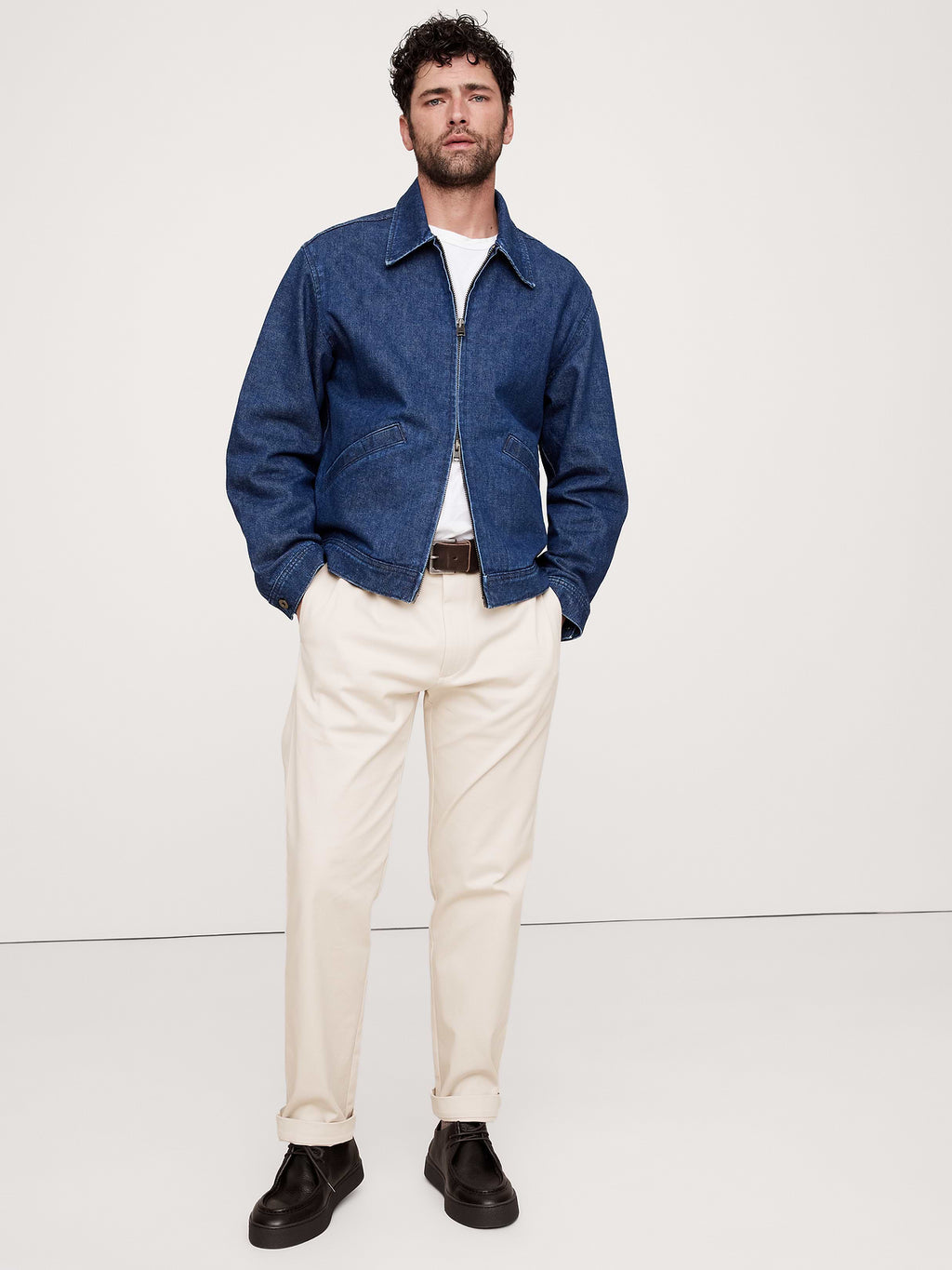 Straight Italian-Stretch Chino - Cream White
