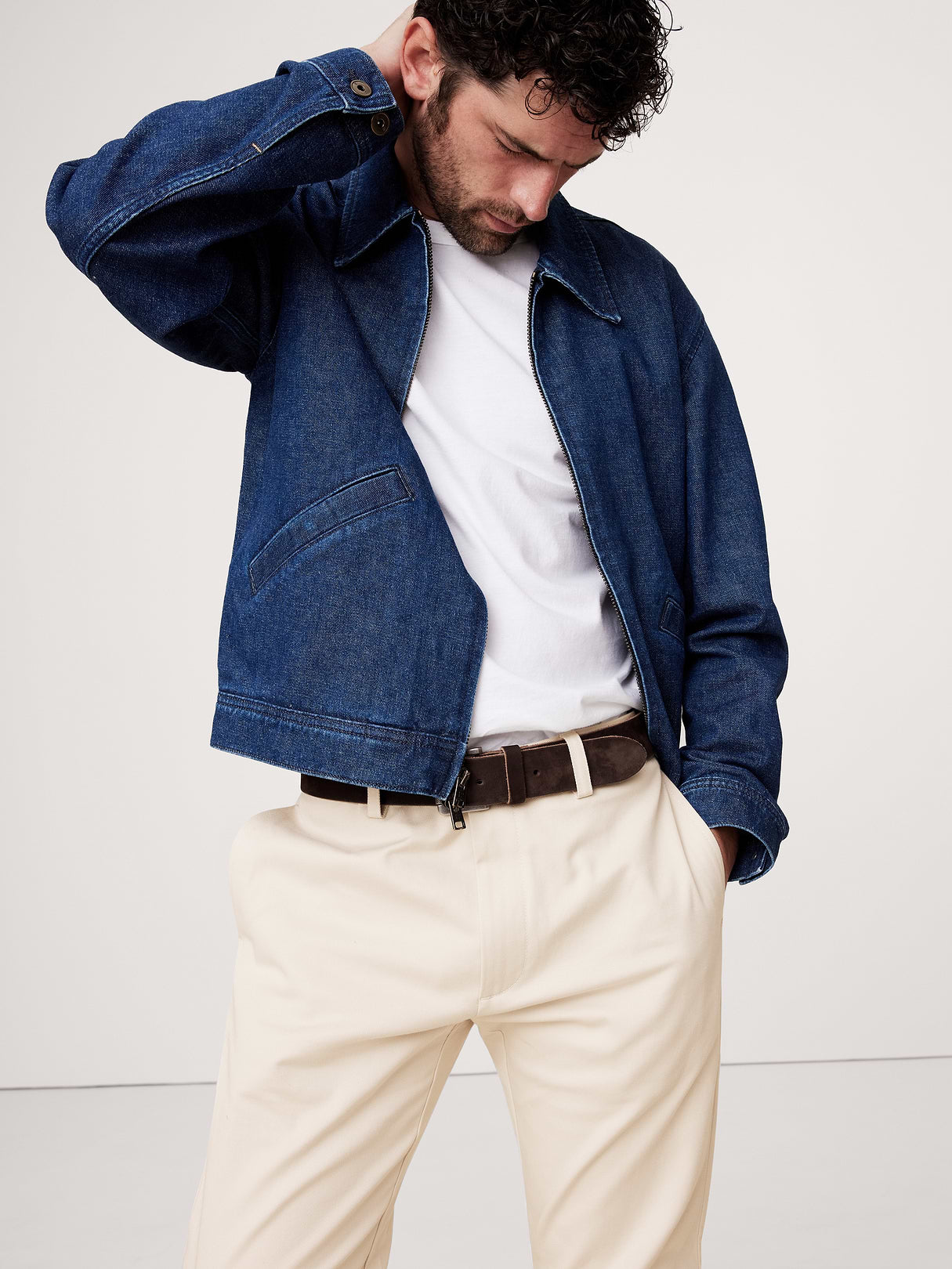 Straight Italian-Stretch Chino - Cream White