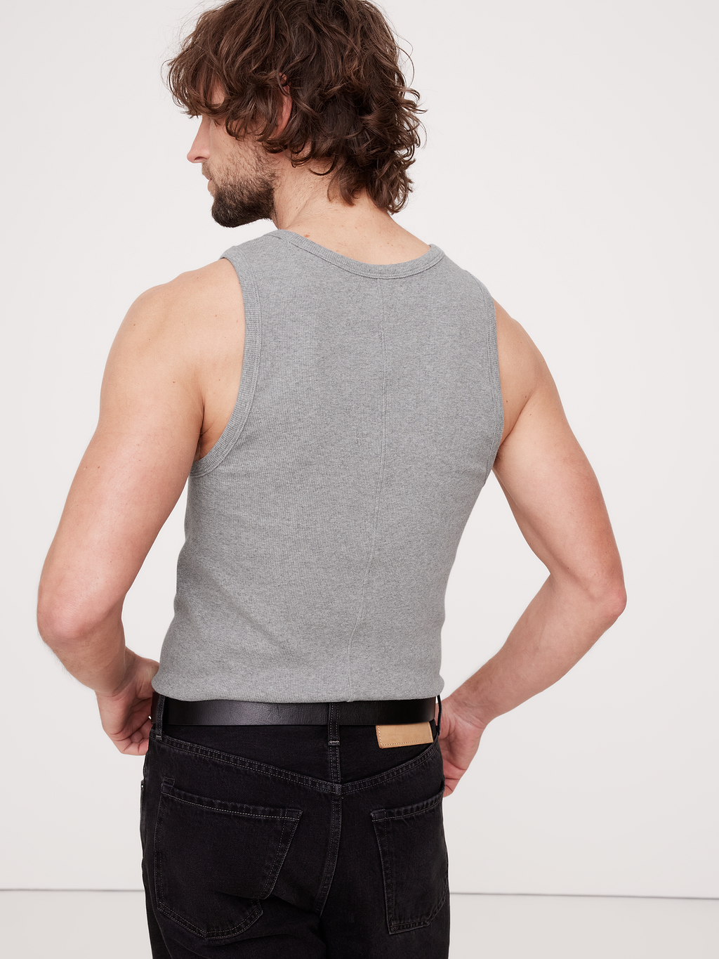 Authentic Ribbed Tank - Heather Medium Gray