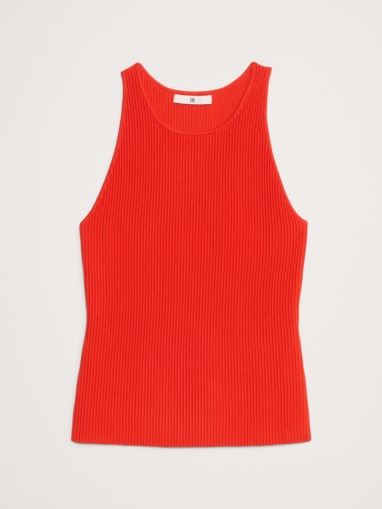 Sculpted Ribbed Tank - Blood Orange