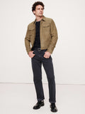 Nubuck Leather Trucker Jacket - Woodland Taupe