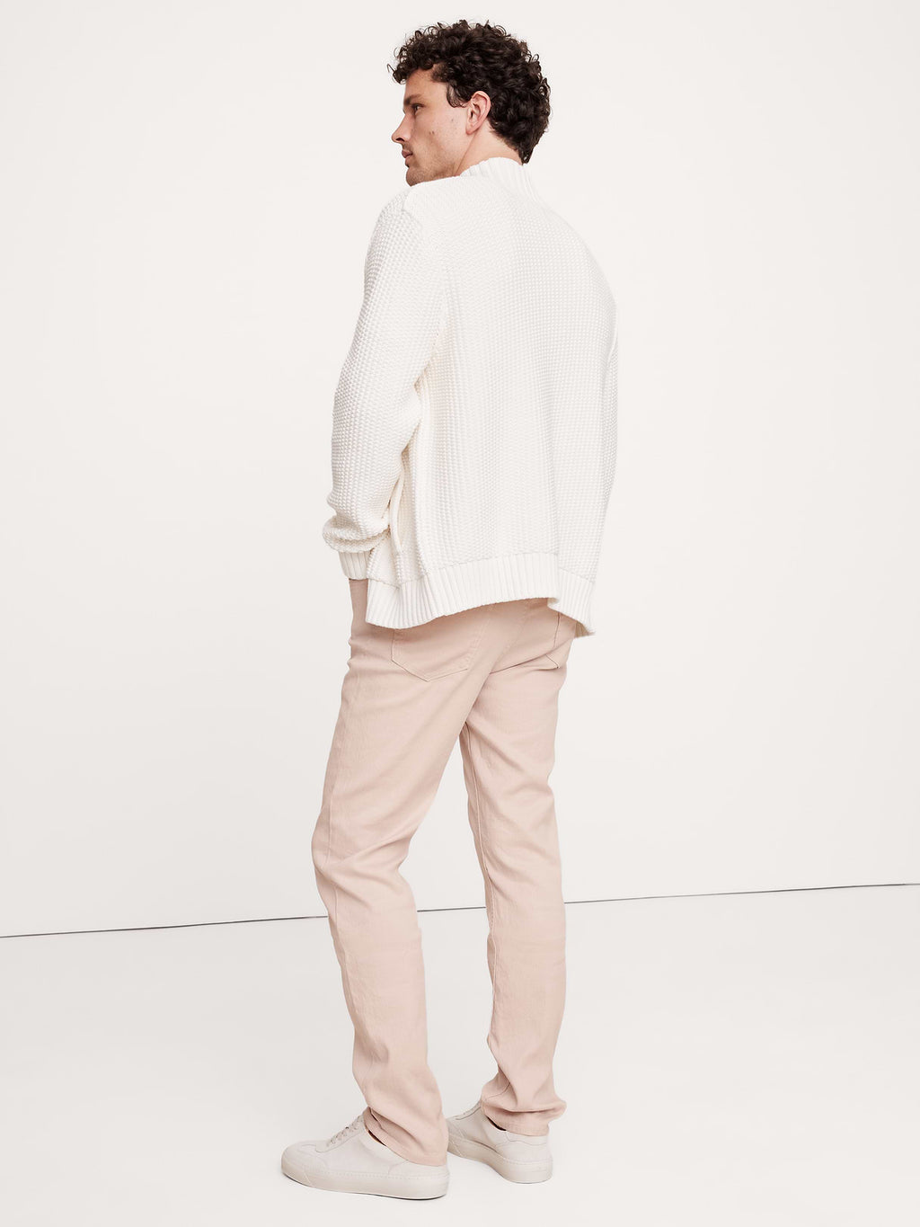 Slim Linen-Cotton Traveler Pant - Pink