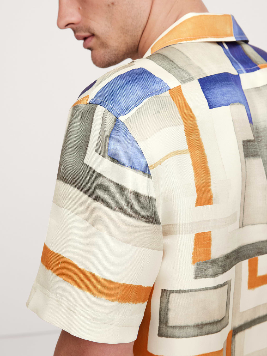 Standard-Fit Silk Resort Shirt - Multi