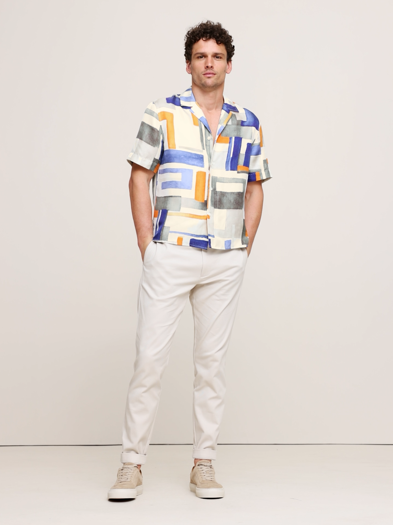 Standard-Fit Silk Resort Shirt - Multi