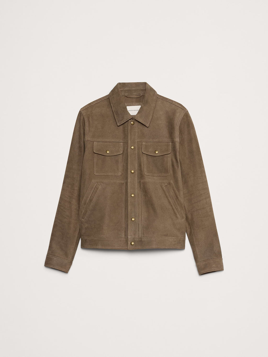 Nubuck Leather Trucker Jacket - Woodland Taupe