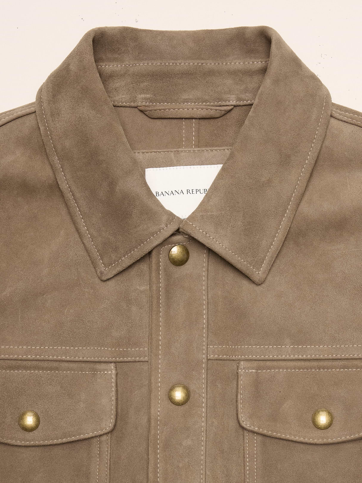 Nubuck Leather Trucker Jacket - Woodland Taupe