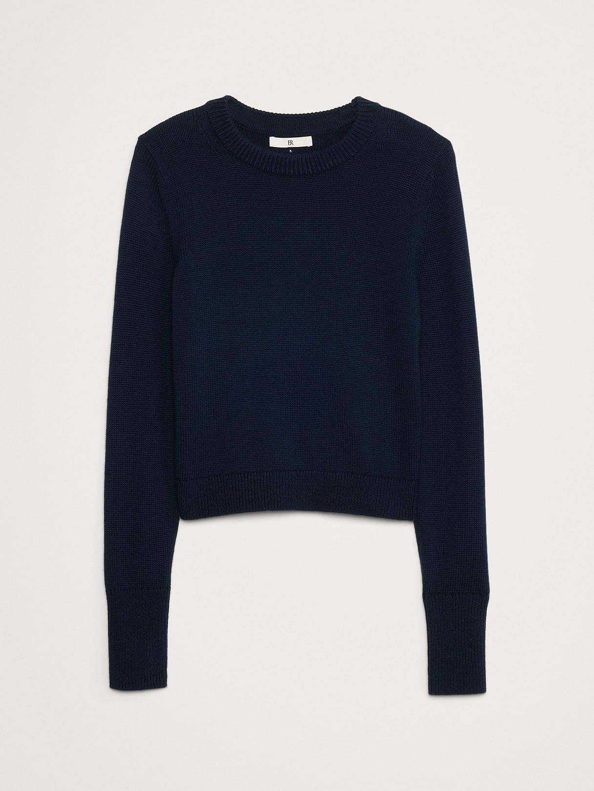 Larkspur Cotton-Silk Shrunken Sweater - Navy Blue