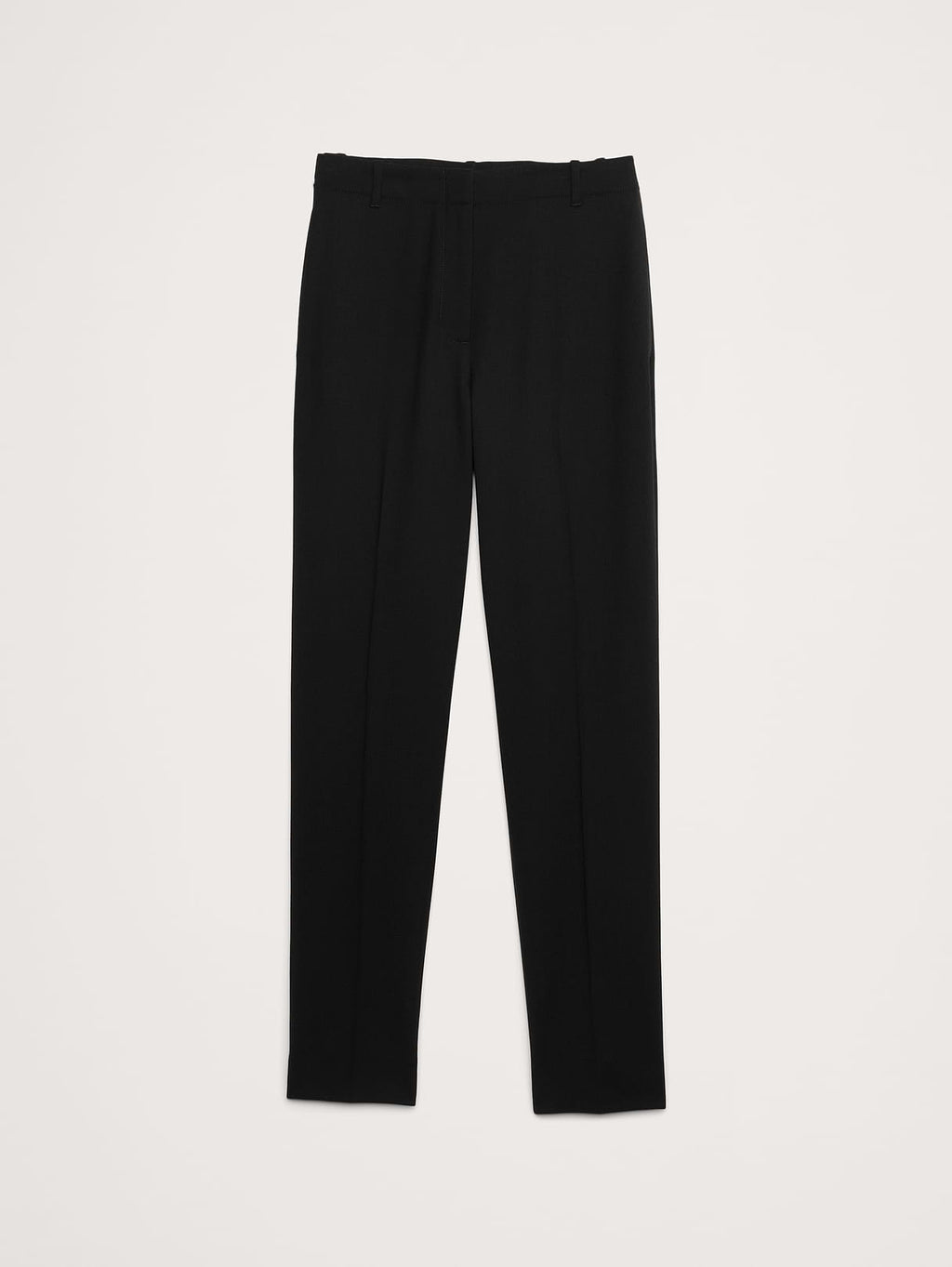Ultra High-Rise Modern Slim Italian Lightweight Wool Ankle Pant - Black