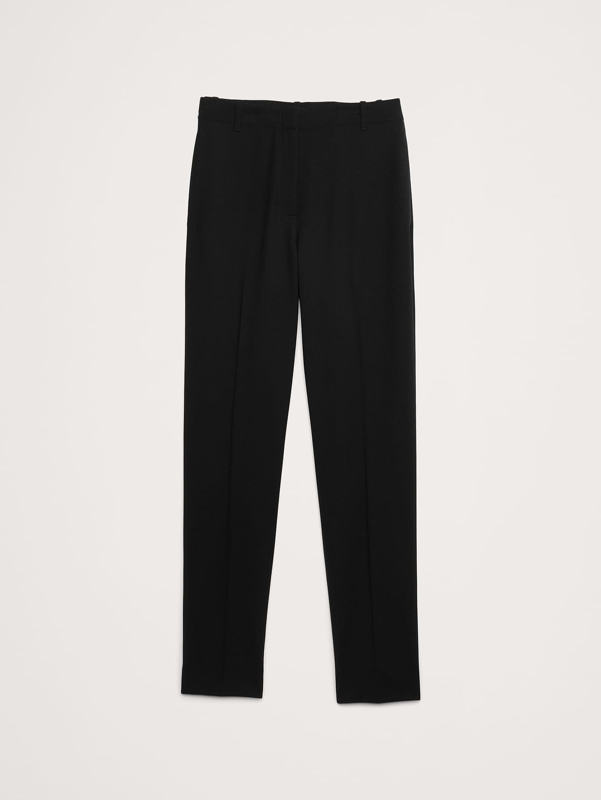 Ultra High-Rise Modern Slim Italian Lightweight Wool Ankle Pant - Black