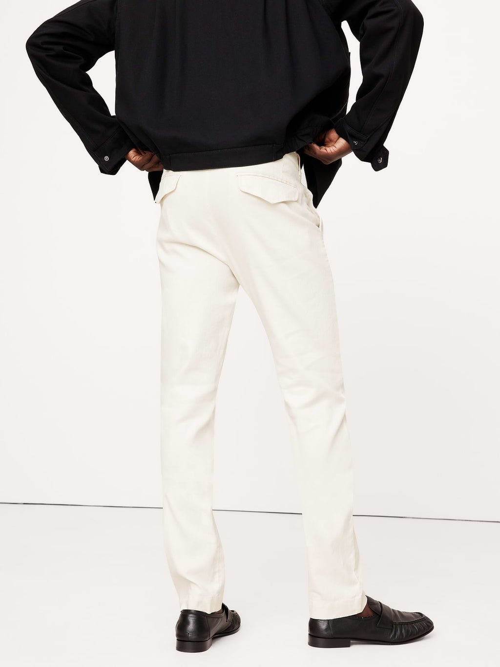 Athletic Slim Linen-Cotton Chino - White