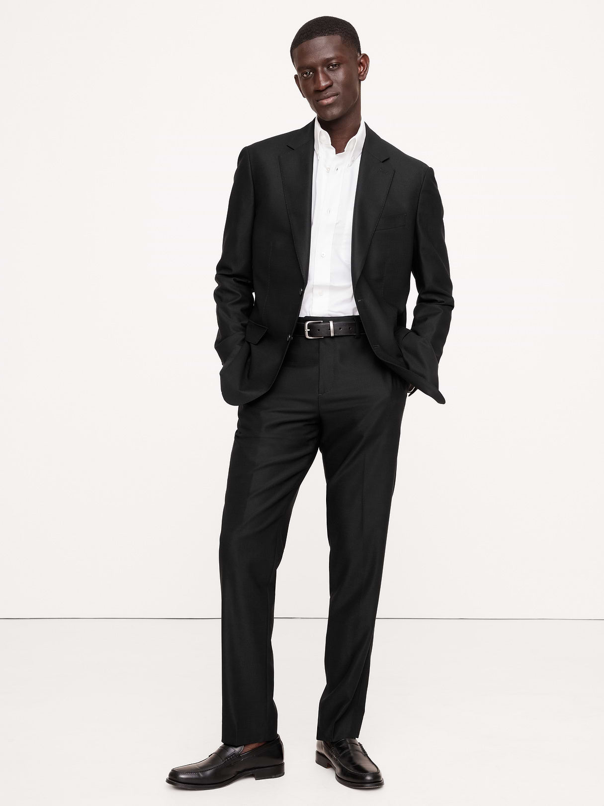 Signature Italian Hopsack Suit Pant - Black