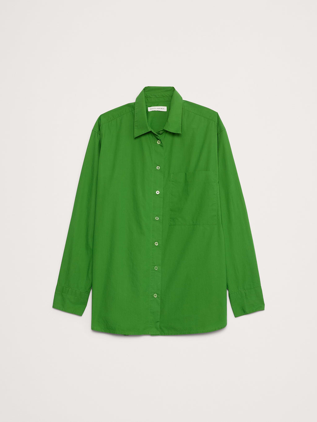 The Oversized Shirt in Cotton Poplin - Bright Lime Green