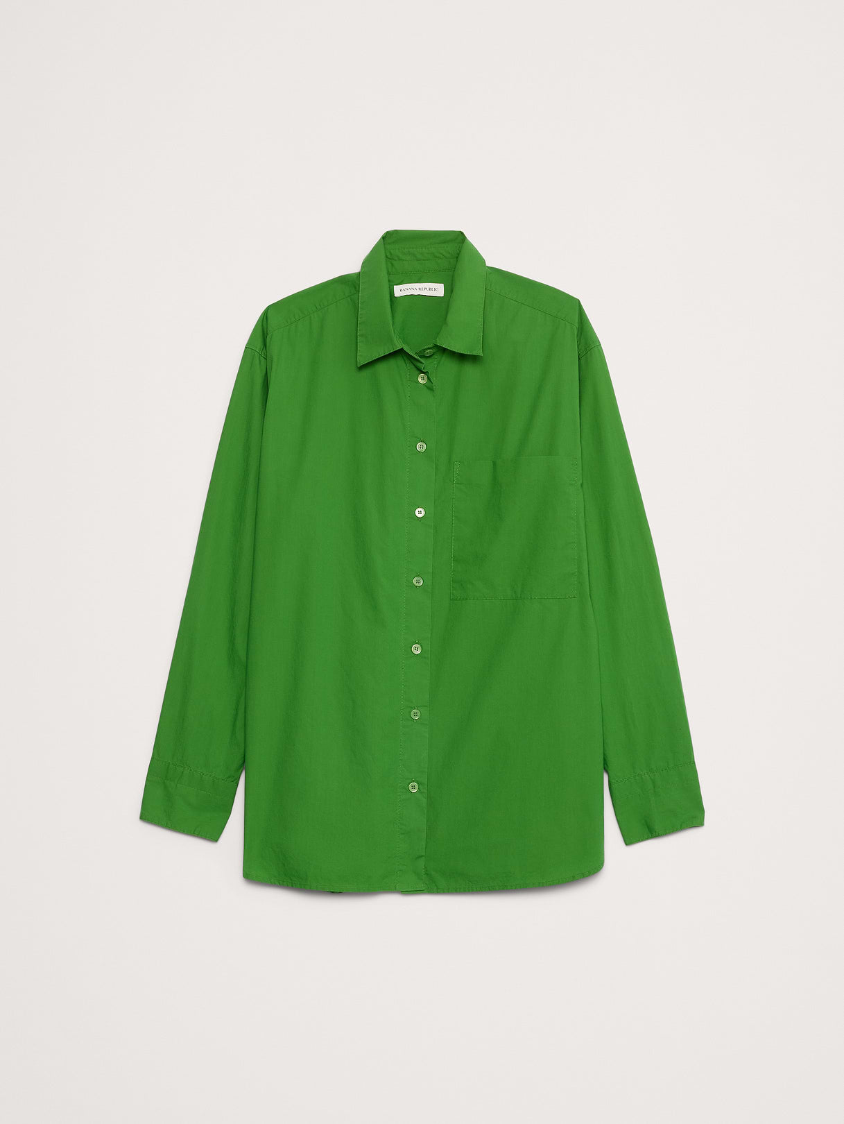 The Oversized Shirt in Cotton Poplin - Bright Lime Green