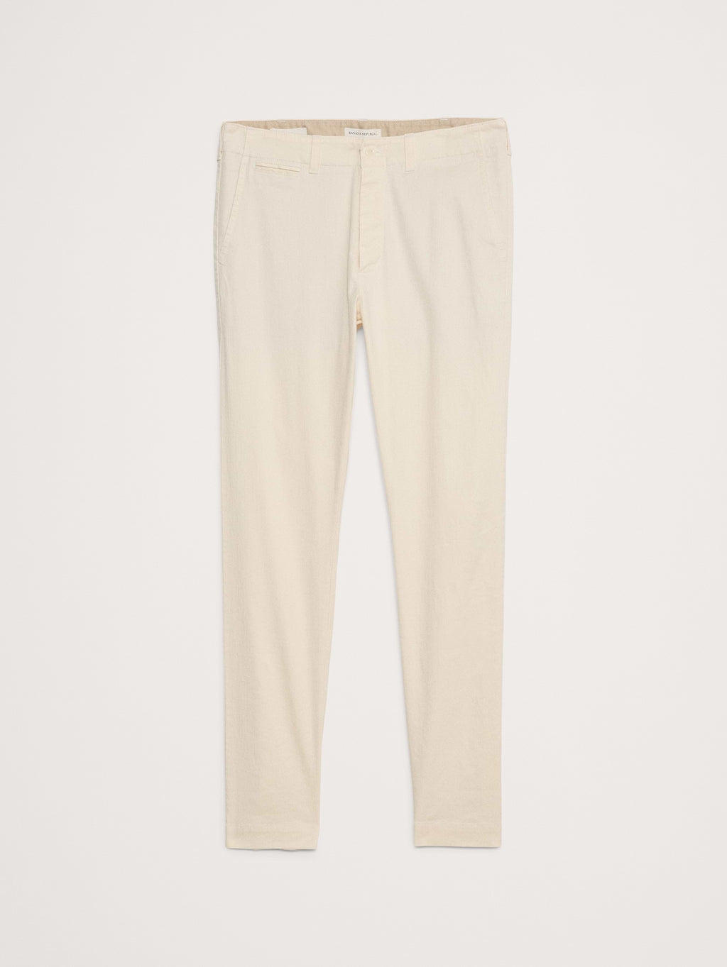 Athletic Slim Linen-Cotton Chino - White