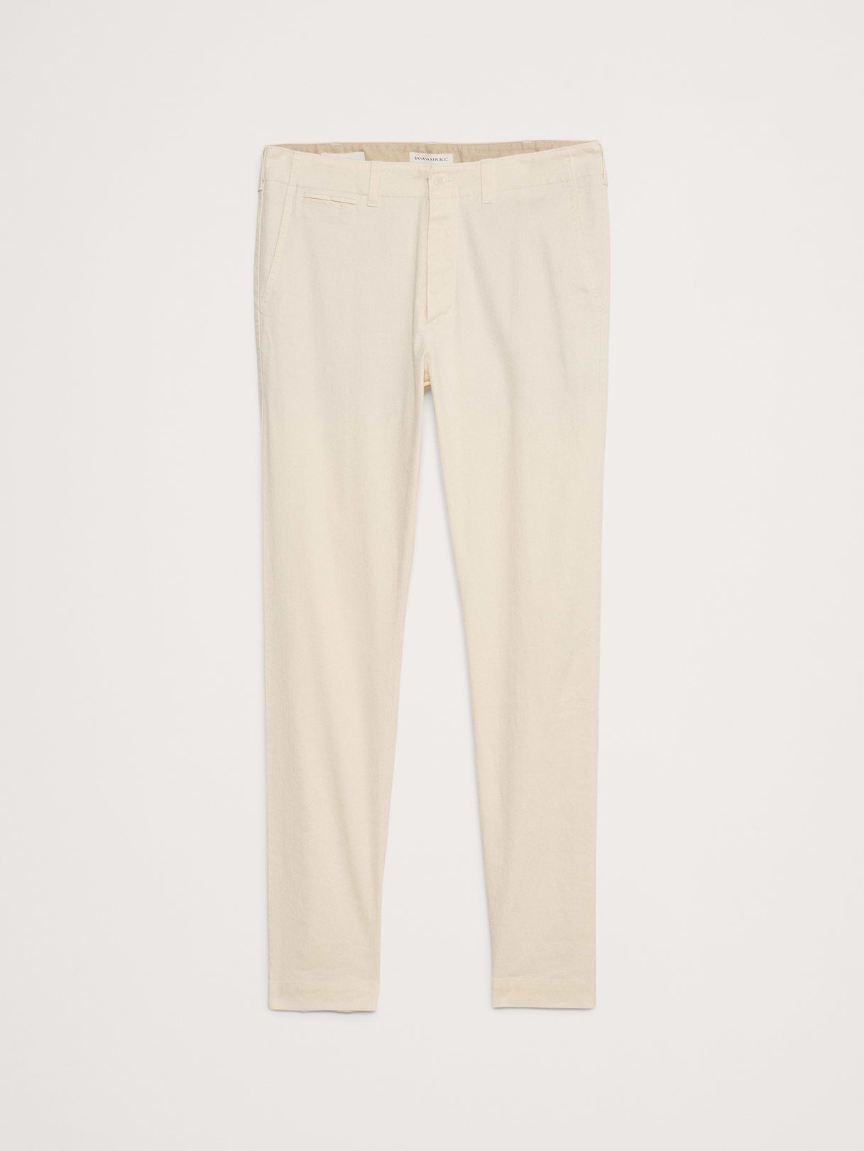 Athletic Slim Linen-Cotton Chino - White