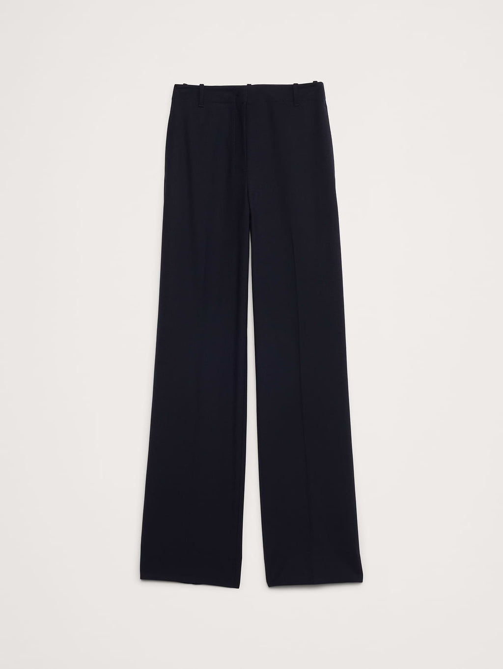 Ultra High-Rise Modern Straight Italian Lightweight Wool Pant - Navy Blue
