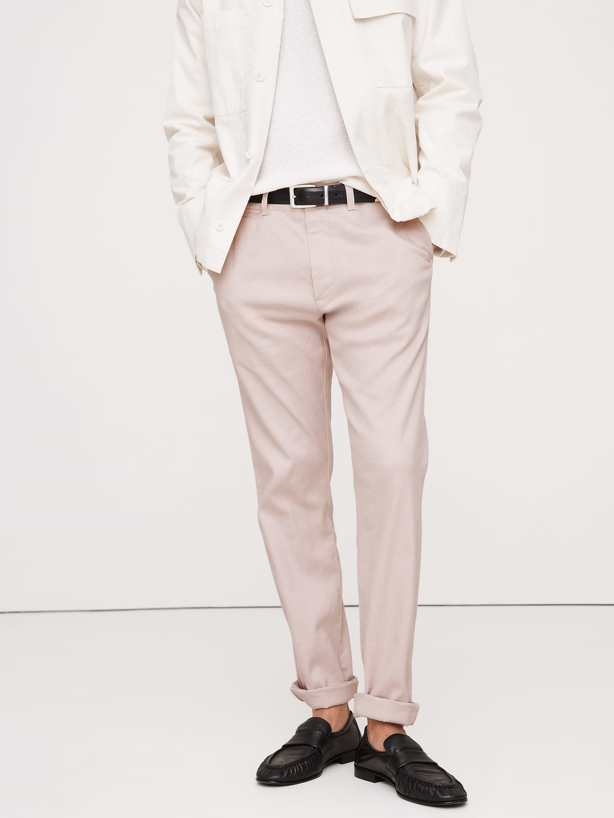 Athletic Slim Linen-Cotton Chino - Faded Pink