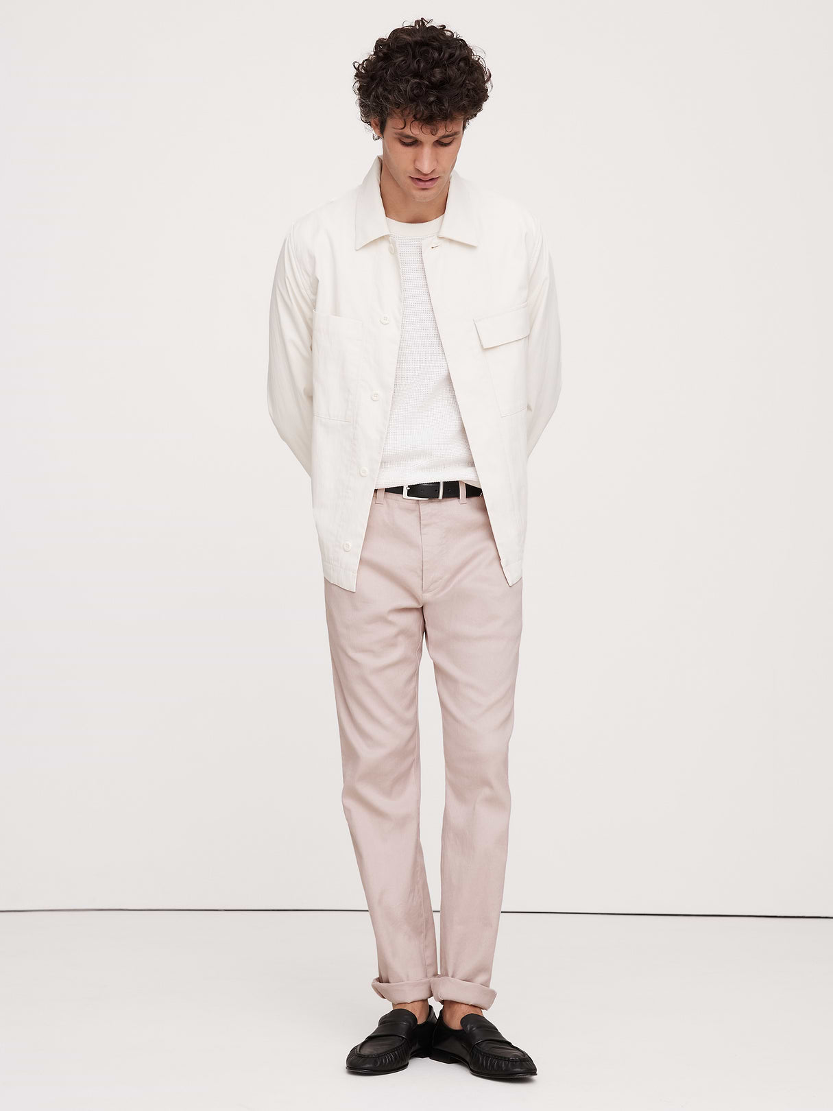 Athletic Slim Linen-Cotton Chino - Faded Pink