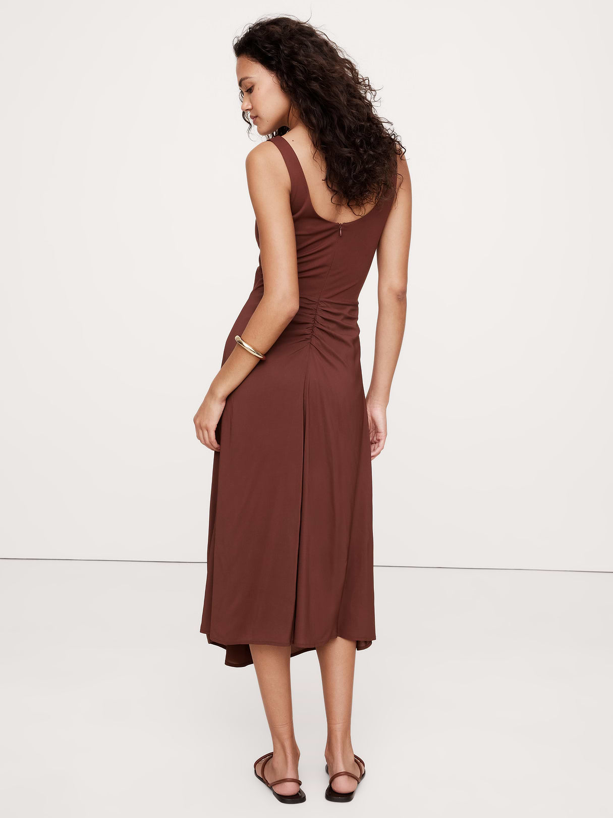 Knit Midi Dress - Deep Brick Red