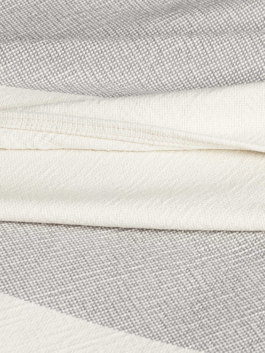 Wide-Stripe Cotton Blanket - Pewter