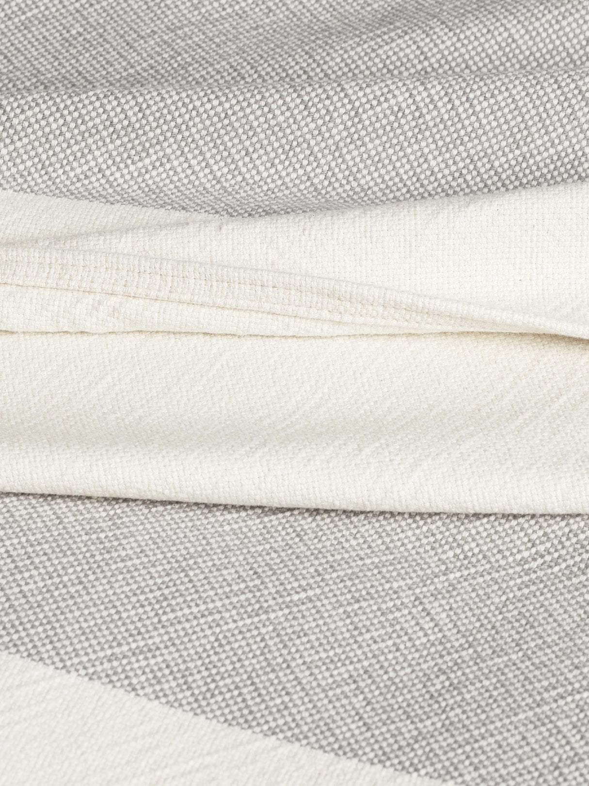 Wide-Stripe Cotton Blanket - Pewter