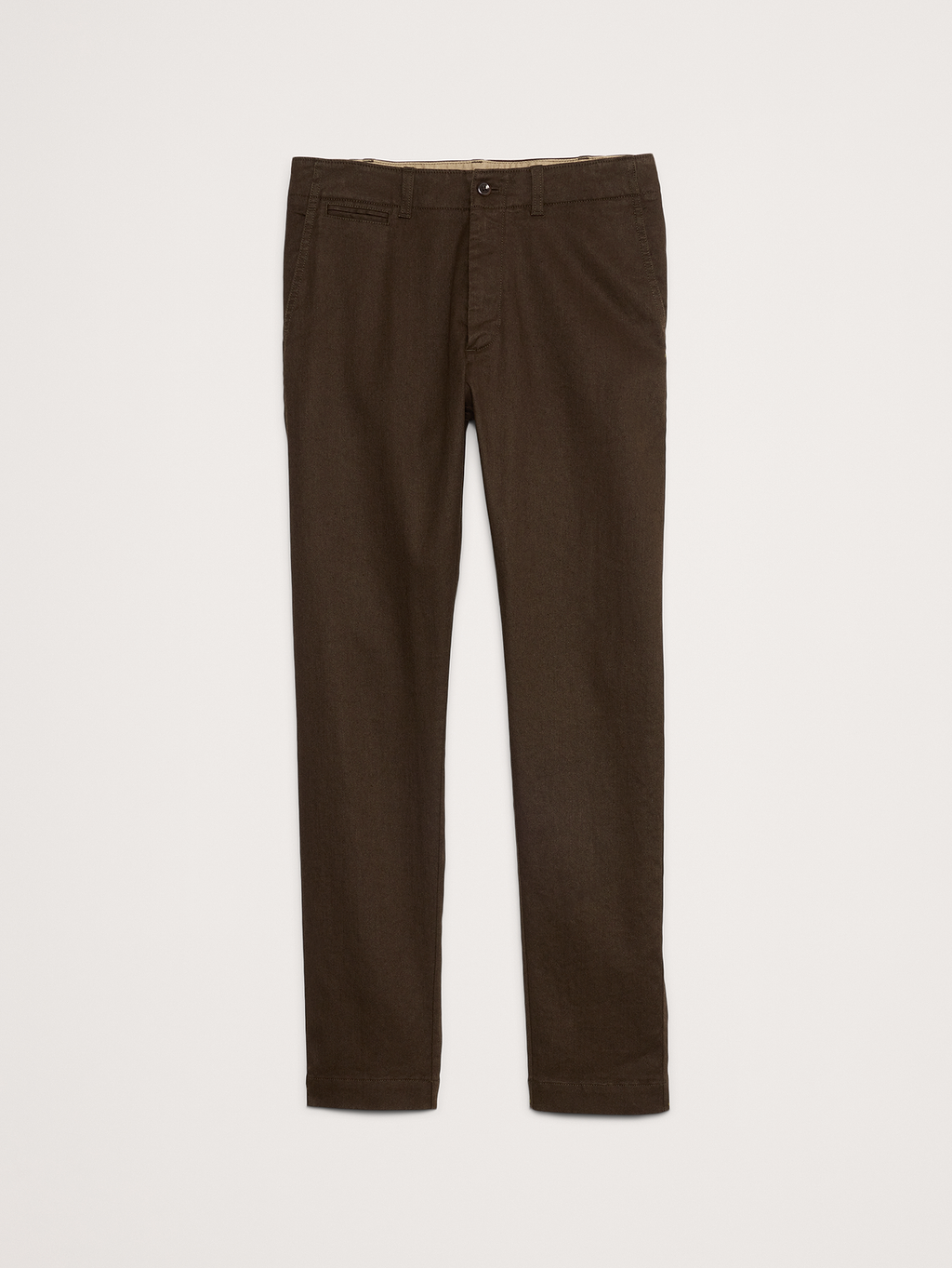 Athletic Slim Linen-Cotton Chino - Brown