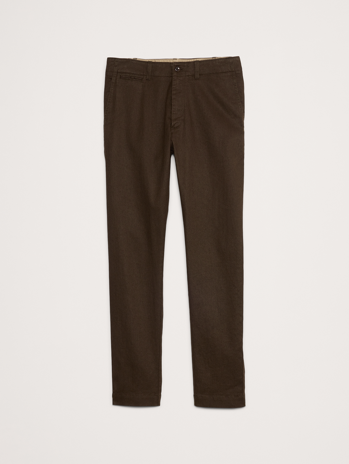 Athletic Slim Linen-Cotton Chino - Brown