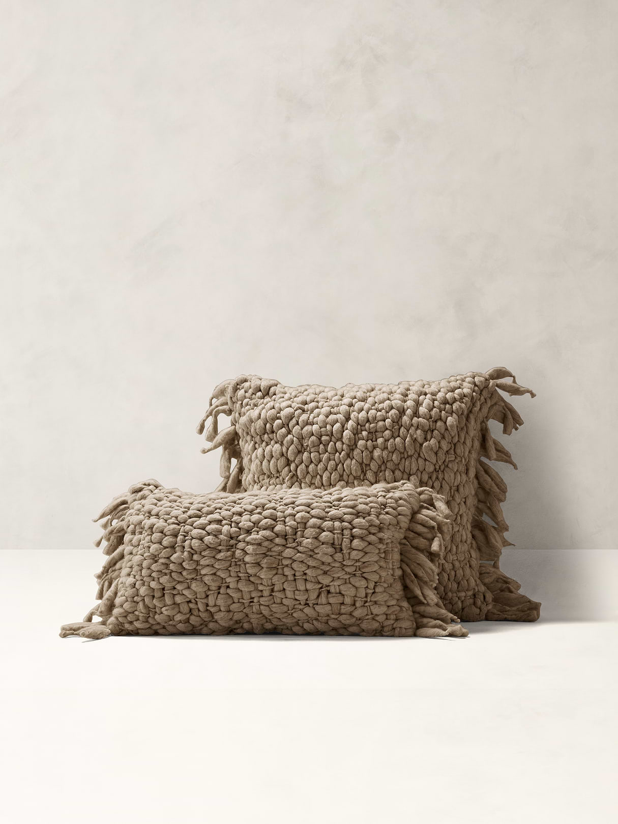Hand-Carded Merino Pillow - Oatmeal