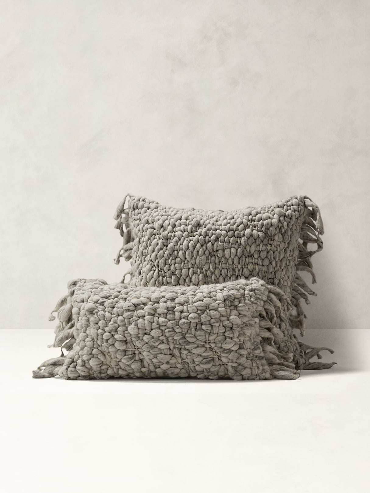 Hand-Carded Merino Pillow - Pewter