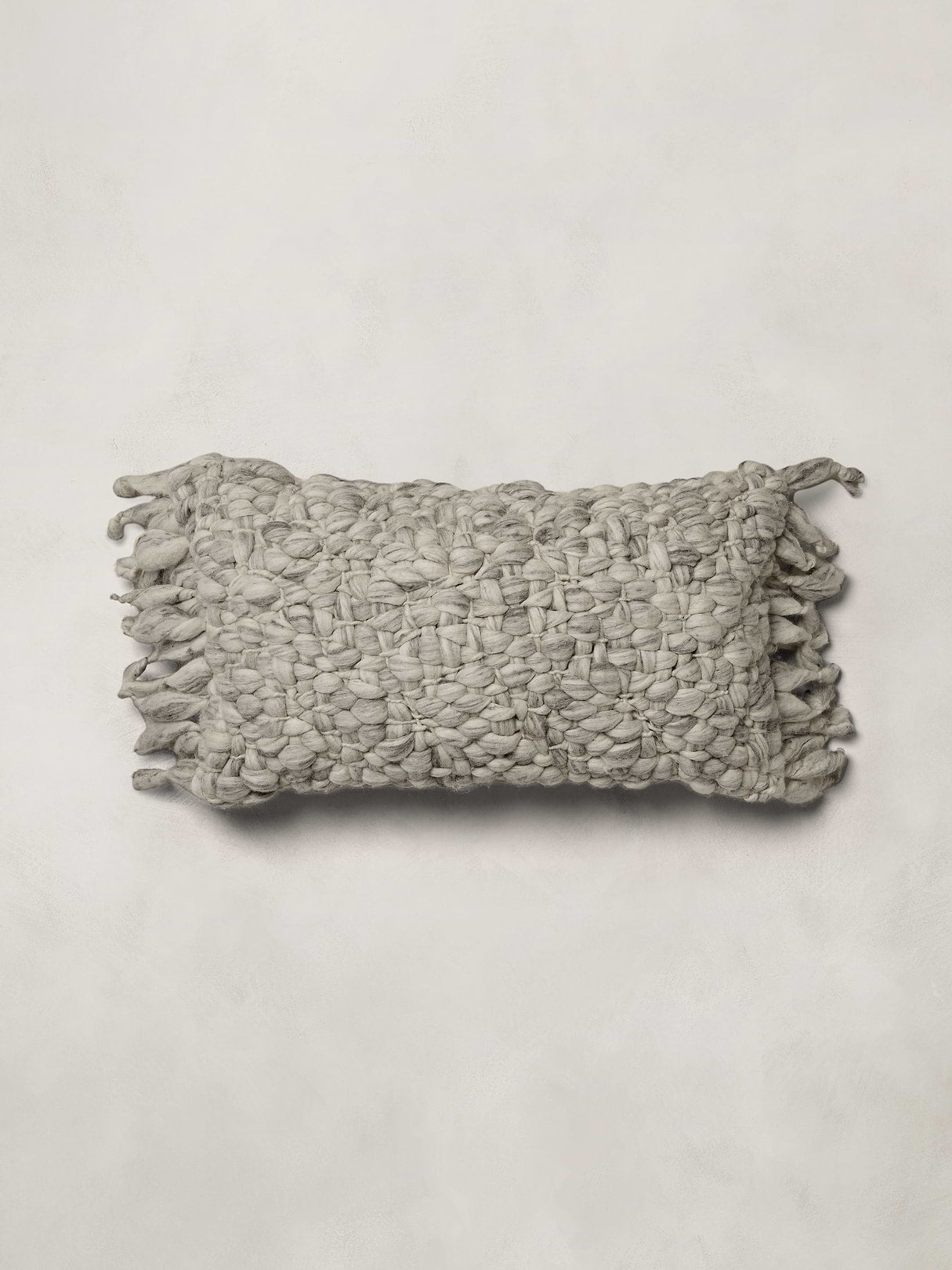 Hand-Carded Merino Pillow - Pewter