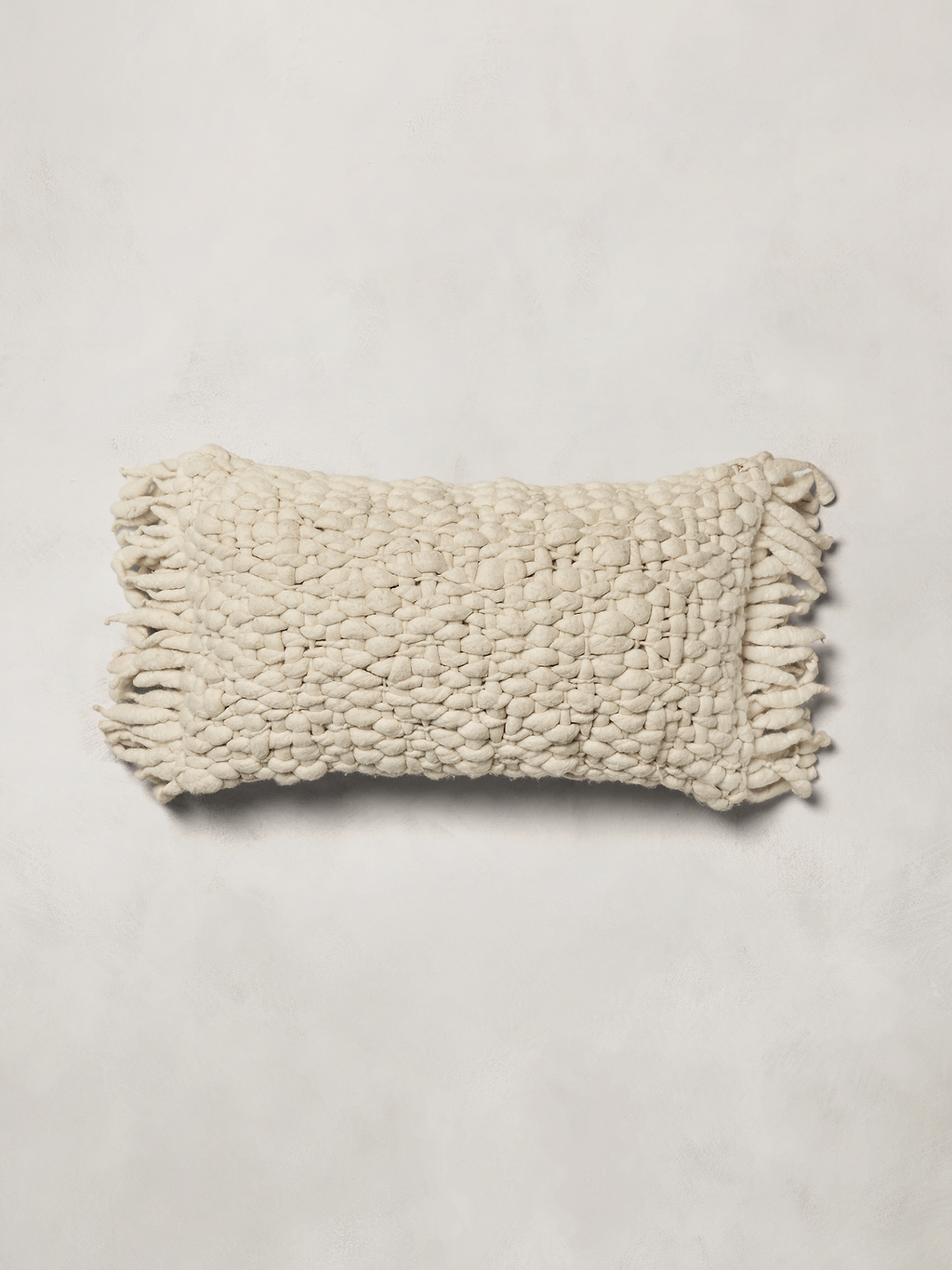 Hand-Carded Merino Pillow - Oyster Off-White