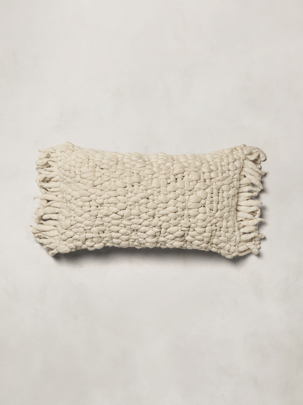 Hand-Carded Merino Pillow - Oyster Off-White