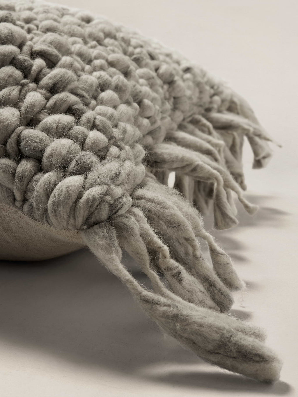 Hand-Carded Merino Pillow - Pewter