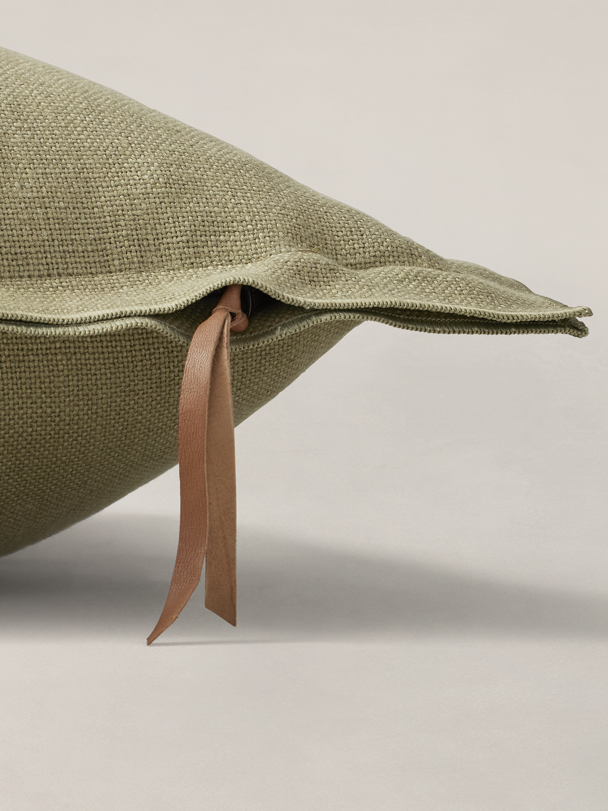 European Linen Pillow - Light Olive Green